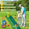 imageVATOS Golf Set for Kids 34PCS Kids Golf Clubs Kit with DoubleSided Golf Board Golf cart 4 Colorful Golf Clubs 14 Balls 2 Practice Holes ampamp Bases Golf mat Toddler Golf Set Game for Boys Girls