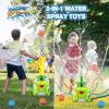 imageVATOS Kids Outdoor Water Play Sprinklers 2 in 1 Frog Sprinkler Spinning Spray Game ampamp Catch Ball Game Toddler Summer Water Play Set Splash Water Play Toys for Boys Girls Dogs Pets Backyard Garden