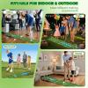 imageVATOS Golf Putting Mat Indoor for Kids  Golf Game Set with LED Balls Glow Cups Irons ampamp Putters Portable Putting Green Outdoor for Home Backyard Office Party Golfing Gifts for Kids 614