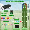 imageVATOS Golf Putting Mat Indoor for Kids  Golf Game Set with LED Balls Glow Cups Irons ampamp Putters Portable Putting Green Outdoor for Home Backyard Office Party Golfing Gifts for Kids 614