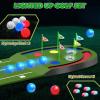 imageVATOS Golf Putting Mat Indoor for Kids  Golf Game Set with LED Balls Glow Cups Irons ampamp Putters Portable Putting Green Outdoor for Home Backyard Office Party Golfing Gifts for Kids 614