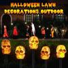 imageVATOS Halloween Decorations Outdoor Skull Solar Lights  5Pack Skeleton Outside Pathway Lights Waterproof Solar Powered Skull Stakes Lights Scary Halloween Outdoor Lighted Holiday Party Yard Decor