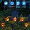imageVATOS Halloween Decorations Outdoor Skull Solar Lights  5Pack Skeleton Outside Pathway Lights Waterproof Solar Powered Skull Stakes Lights Scary Halloween Outdoor Lighted Holiday Party Yard Decor