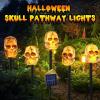 imageVATOS Halloween Decorations Outdoor Skull Solar Lights  5Pack Skeleton Outside Pathway Lights Waterproof Solar Powered Skull Stakes Lights Scary Halloween Outdoor Lighted Holiday Party Yard Decor