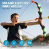 imageVATOS 2 Pack Bow and Arrow Toy with LED Light  4 in 1 Archery ampamp Dart Game Set with 20 Suction Cup Arrows Shark Glow Target ampamp Dart Board  IndoorOutdoor Birthday Gift for Kids Boys Girls Ages 512Blue