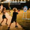 imageVATOS 2 Pack Bow and Arrow Toy with LED Light  4 in 1 Archery ampamp Dart Game Set with 20 Suction Cup Arrows Shark Glow Target ampamp Dart Board  IndoorOutdoor Birthday Gift for Kids Boys Girls Ages 512Blue
