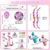 imageVATOS 2 Pack Bow and Arrow Toy with LED Light  4 in 1 Archery ampamp Dart Game Set with 20 Suction Cup Arrows Shark Glow Target ampamp Dart Board  IndoorOutdoor Birthday Gift for Kids Boys Girls Ages 512Pink