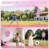 imageVATOS 2 Pack Bow and Arrow Toy with LED Light  4 in 1 Archery ampamp Dart Game Set with 20 Suction Cup Arrows Shark Glow Target ampamp Dart Board  IndoorOutdoor Birthday Gift for Kids Boys Girls Ages 512Pink