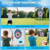 imageVATOS 2 Pack Bow and Arrow Toy with LED Light  4 in 1 Archery ampamp Dart Game Set with 20 Suction Cup Arrows Shark Glow Target ampamp Dart Board  IndoorOutdoor Birthday Gift for Kids Boys Girls Ages 512Blue