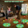 imageVATOS Light up Golf Putting Game Set  Glow Golf Toy with 4 LED Holes 4 Balls 2 Glow Extendable Putter Build Your Own Course at Home Indoor Outdoor Yard Office Golf Gifts for Kids Adults Golfer