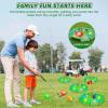 imageVATOS Light up Golf Putting Game Set  Glow Golf Toy with 4 LED Holes 4 Balls 2 Glow Extendable Putter Build Your Own Course at Home Indoor Outdoor Yard Office Golf Gifts for Kids Adults Golfer