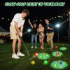 imageVATOS Light up Golf Putting Game Set  Glow Golf Toy with 4 LED Holes 4 Balls 2 Glow Extendable Putter Build Your Own Course at Home Indoor Outdoor Yard Office Golf Gifts for Kids Adults Golfer