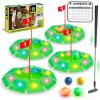 imageVATOS Light up Golf Putting Game Set  Glow Golf Toy with 4 LED Holes 4 Balls 2 Glow Extendable Putter Build Your Own Course at Home Indoor Outdoor Yard Office Golf Gifts for Kids Adults Golfer