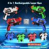 imageVATOS Rechargeable Infrared Gun Set  4 Infrared Tag Sets with Vest Rechargeable Battery 4in1 Charger Upgraded Indoor Outdoor Game for Adults Kids Toy Gifts for Boys Girls Age 612 Years Old