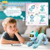 imageVATOS New Kids Smart Remote Control Robot Dog17 Fun Interactive Functions Intelligent Programmable Kid Robotic Puppy with 2 Batteries Singing Dancing Walking Robot Dog Toy for Kids 38 Year Blue