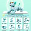 imageVATOS New Kids Smart Remote Control Robot Dog17 Fun Interactive Functions Intelligent Programmable Kid Robotic Puppy with 2 Batteries Singing Dancing Walking Robot Dog Toy for Kids 38 Year Blue