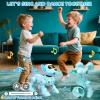 imageVATOS New Kids Smart Remote Control Robot Dog17 Fun Interactive Functions Intelligent Programmable Kid Robotic Puppy with 2 Batteries Singing Dancing Walking Robot Dog Toy for Kids 38 Year Blue