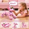imageVATOS New Kids Smart Remote Control Robot Dog17 Fun Interactive Functions Intelligent Programmable Kids Robotic Puppy with 2 Batteries Singing Dancing Walking Robot Dog Toy for Girls 38 Year Pink
