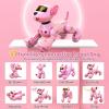 imageVATOS New Kids Smart Remote Control Robot Dog17 Fun Interactive Functions Intelligent Programmable Kids Robotic Puppy with 2 Batteries Singing Dancing Walking Robot Dog Toy for Girls 38 Year Pink
