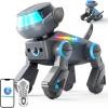 imageVATOS Remote Control Robot Dog Toy for Kids Smart Programmable Robotic Dog with MultiColor LED Eyes ampamp Bluetooth Player Singing Dancing Interactive Robot Puppy for Boys Girls Ages 310 GreyGrey