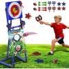 imageVATOS 2in1 Axe ampamp Football Throwing Game Set Bristle Axe Toss Target with 16 pcs Safe Darts Portable Outdoor ampamp Indoor Backyard Games for Teens and Adults Lawn Carnival Camping Party Toy Gift