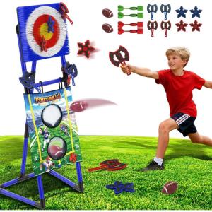 imageVATOS 2in1 Axe ampamp Football Throwing Game Set Bristle Axe Toss Target with 16 pcs Safe Darts Portable Outdoor ampamp Indoor Backyard Games for Teens and Adults Lawn Carnival Camping Party Toy Gift