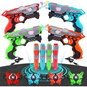imageVATOS Rechargeable Laser Tag Set  Realtime Data SYNC Infrared Gun and Vest for 4 Players Game for Adults Boys and Girls Age 612 Years Old