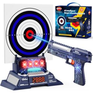 imageVATOS Smart Shooting Target Set 24GHz Rechargeable Toy Gun with Electronic AutoScoring and RealTime Voice Feedback 4 Game Modes Indoor and Outdoor Target Shooting Toy for Kids Age 10 Teens