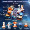 imageVATOS Space Science Circuit Kits for Kids  31PCS Electronics Exploration STEM Kit with 100 Projects Rocket Launcher ampamp Light Up Astronaut  Educational Learning Toy Gift for Boys Girls Ages 6