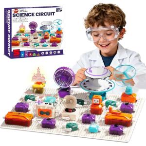 imageVATOS Science Circuit for Kids 68PCS Electronics Exploration Kit with 450 Projects Rotational Imaging Sound Recording ampamp Playback STEM Educational Toy for Boys Girls Ages 6