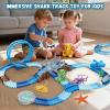 imageVATOS Shark Track Toys  219 Pcs Flexible Race Track Set with 360 Loops Electric Shark Car ampamp AutoRotating Create a Shark Theme Road Race STEM Toy Birthday for Boys Girls Ages 38