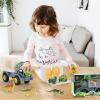 imageVATOS Dinosaur Truck Toy for Kids 37 Years Tyrannosaurus Rex Transport Toys Set with Dinosaur cart Dinosaur Eggs Volcanic Eruption Activity Play Mat Best Dinasour Toys for Boys 3 Years Old