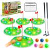 imageVATOS Light up Golf Putting Game Set  Glow Golf Toy with 6 LED Holes 6 Balls 2 Glow Extendable Putter Build Your Own Course at Home Indoor Outdoor Yard Office Golfs Gifts for Kids Adults Golfer