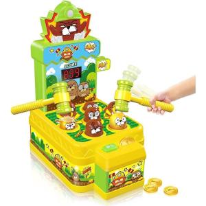 imageVATOS Hammer Game Toy Mini Electronic Arcade Game with 2 Hammers Pounding Toys Toddler Toys for 3 4 5 6 Years Old Boys Girls Developmental Interactive Toy