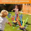 imageVATOS 3 in 1 Bean Bag ampamp Ring Toss Game Musical Jumping for Kids Electric Spinning Base with Remote Lights 12 Sandbags 12 Tossing Rings 12 Balls Indoor Outdoor Backyard Sport Toy for Boy Girl 3