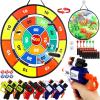 image:imageVATOS 29 Inches Dart Board Shooting Game Set  Hanging Double Sided Dinosaur Target Shooitng Board Game with 6 Toy Gun 20 Soft Form Darts Indoor Outdoor Garden Party Games Toys for 37 Years Old Kids