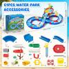 image:imageVATOS 2Tier Outdoor Water Table Toys for Kids 61PCS DIY Summer Waterways Playset with Pump Toddler Water Park Toys for Pool Backyard Beach Sensory Activity Fun Toy Gift for Boys Girls 35 48