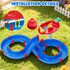 image:imageVATOS 2Tier Outdoor Water Table Toys for Kids 61PCS DIY Summer Waterways Playset with Pump Toddler Water Park Toys for Pool Backyard Beach Sensory Activity Fun Toy Gift for Boys Girls 35 48