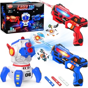 image:imageVATOS Rechargeable Laser Tag Set 2 Infrared Laser Tag Guns Interactive Projection with LED Score Display amp 3 Target Cards Kids Adults Shooting Battle Game Family Fun Toys Gift for Boys Girls 6