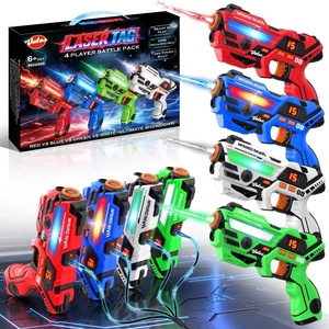 image:imageVATOS Rechargeable Laser Tag Set of 4 Infrared Laser Tag Guns with LED Screen Sound amp Vibration 40m Range  Indoor Outdoor Shooting Game Toys for Boys Girls Family Birthday Gift for Kids 6Red blue white and Green